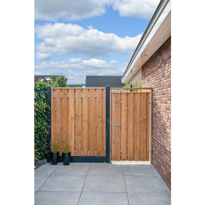 Tuindeur Privacy Douglas met stalen frame inclusief beslag