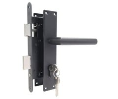 RVS inbouwcilinderslot langschild - Zwart gecoat
