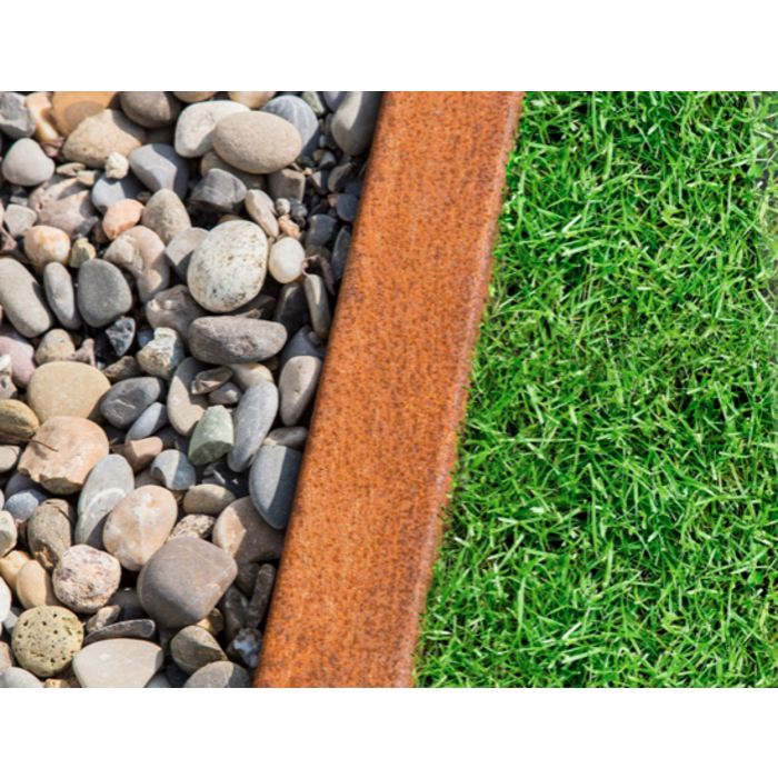 Cortenstaal overzetprofiel opsluitband - 1 meter lang