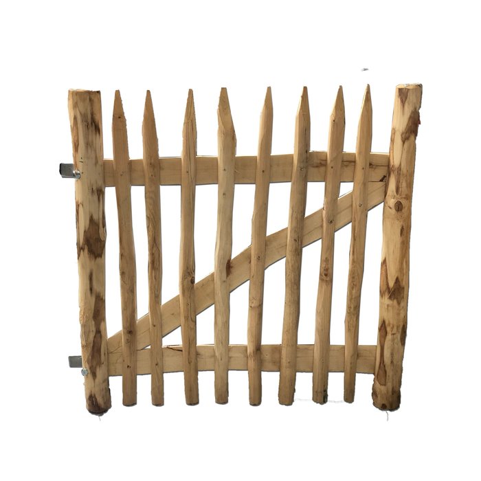 Kastanjehout poort B120 x H120 cm compleet met palen en beslag