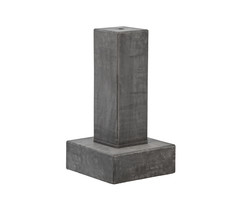 Betonpoer met plaat Antraciet 14 x 14 x 50 cm - schroefhuls M16