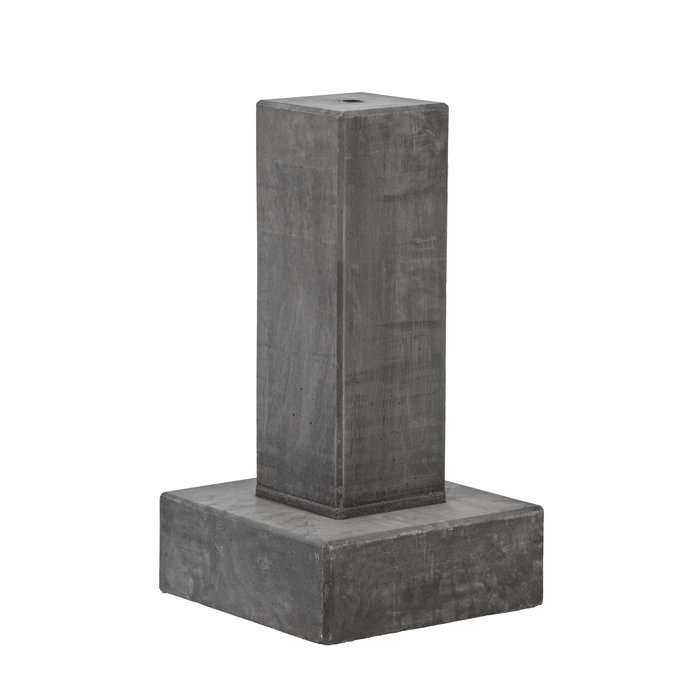 Betonpoer met plaat Antraciet 14 x 14 x 50 cm - schroefhuls M16