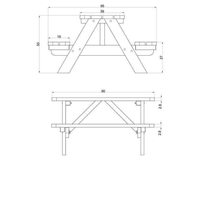 Picknicktafel Junior - Geïmpregneerd vuren