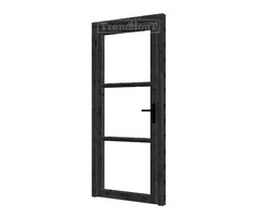 Steel Look enkele deur - dubbel glas