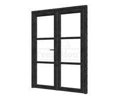 Steel Look dubbele deur - dubbel glas
