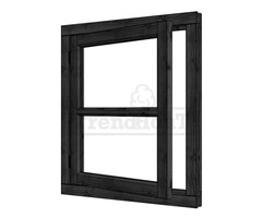 Steel Look vleugelraam laag - dubbel glas