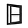 Steel Look vleugelraam laag - dubbel glas