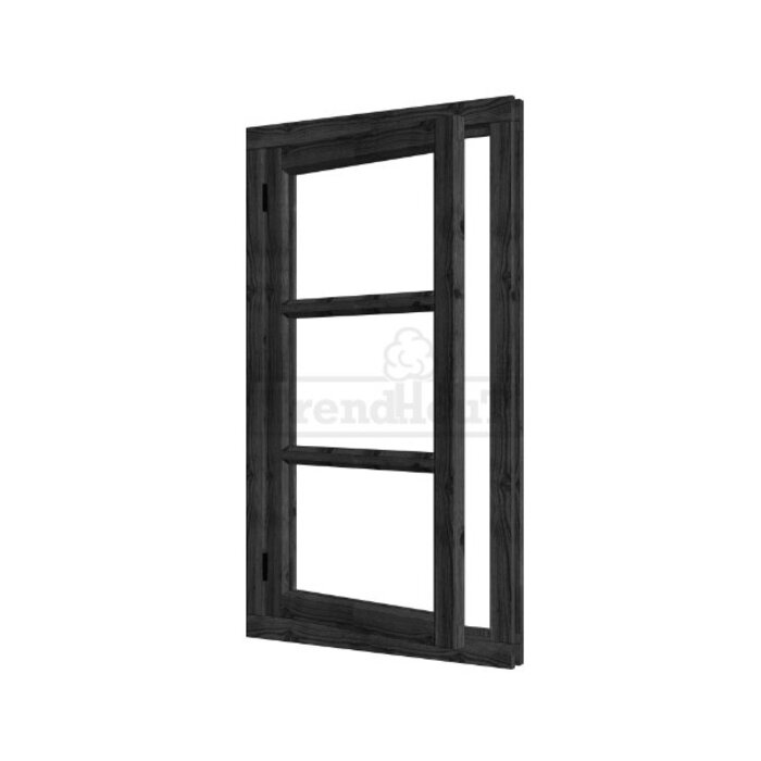 Steel Look vleugelraam hoog - dubbel glas