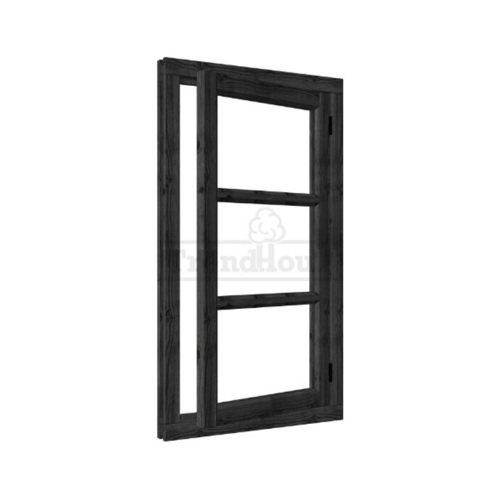 Steel Look vleugelraam hoog - dubbel glas