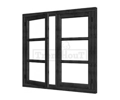 Steel Look dubbel vleugelraam - dubbel glas
