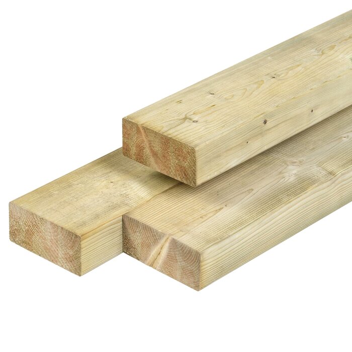 Vuren balk geschaafd FSC Mix 70% 4,4 x 9,5 cm - Geïmpregneerd