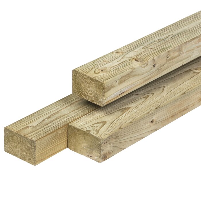 Vuren regel geschaafd 70% PEFC 4,4 x 7,0 cm - Geïmpregneerd