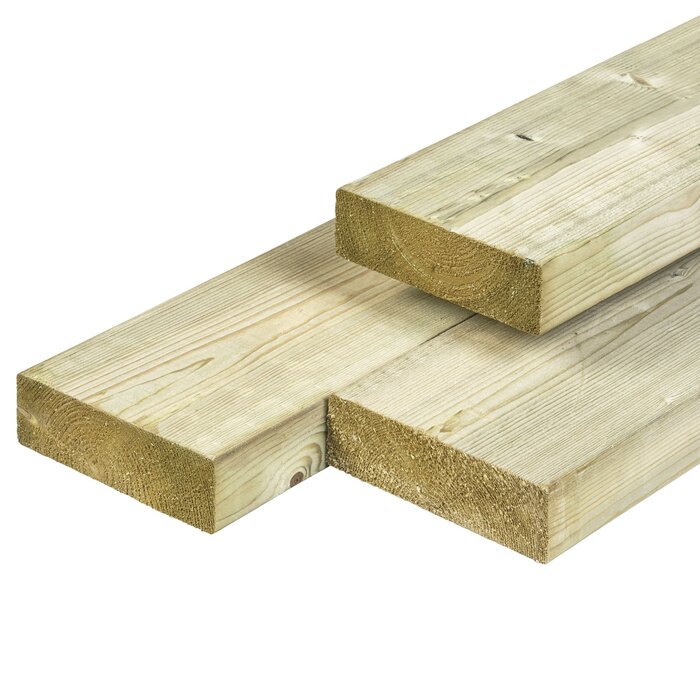Vuren balk geschaafd 70% PEFC 4,4 x 14,5 cm - Geïmpregneerd