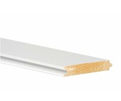 Vuren vloerdeel met velling 1,9 x 12 cm - Wit gegrond