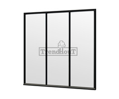Steellook glaswand module H B223 x H220 cm - verdeling naar keuze