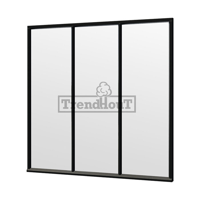 Steellook glaswand module H B223 x H220 cm - verdeling naar keuze