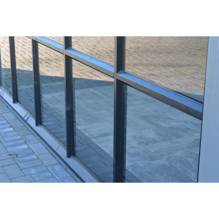 Steellook glaswand module met deuren H B223 x H220 cm - verdeling naar keuze
