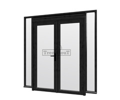 Steellook glaswand module met deuren H B223 x H220 cm - verdeling naar keuze