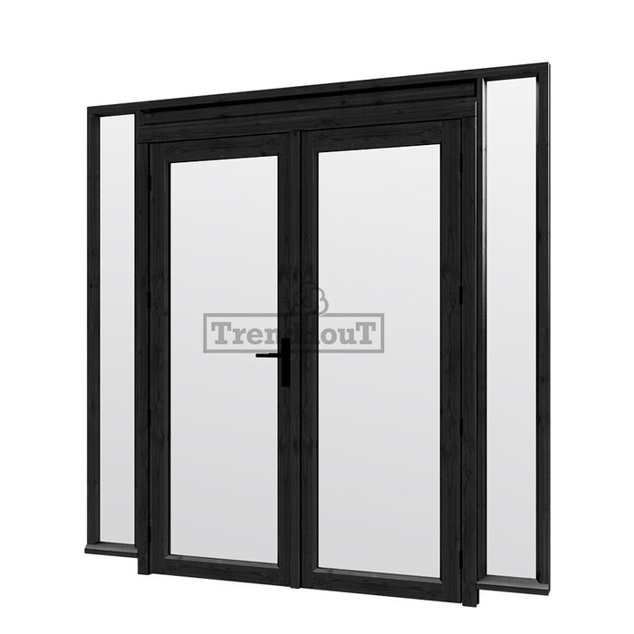 Steellook glaswand module met deuren H B223 x H220 cm - verdeling naar keuze