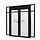 Steellook glaswand module met deuren H B223 x H220 cm - verdeling naar keuze