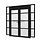 Steellook glaswand module met deuren H B223 x H220 cm - verdeling naar keuze
