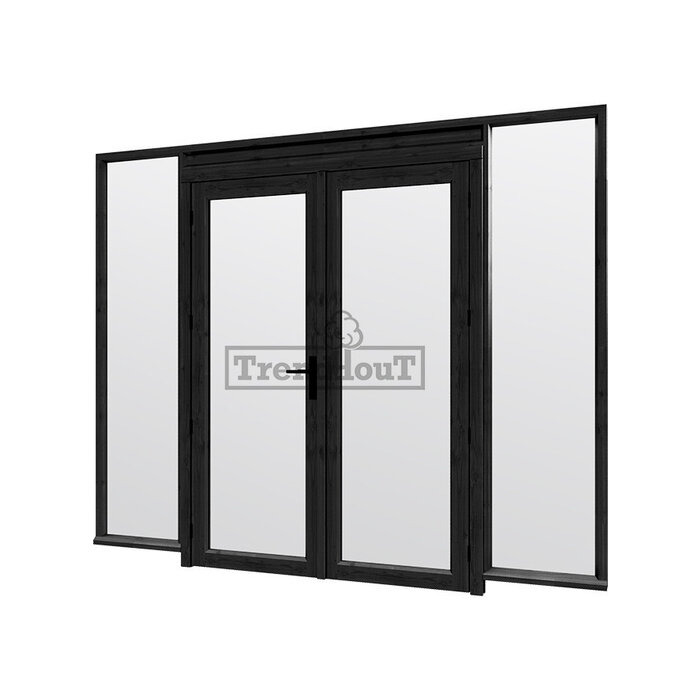 Steellook glaswand module met deuren C B276 x H220 cm - verdeling naar keuze