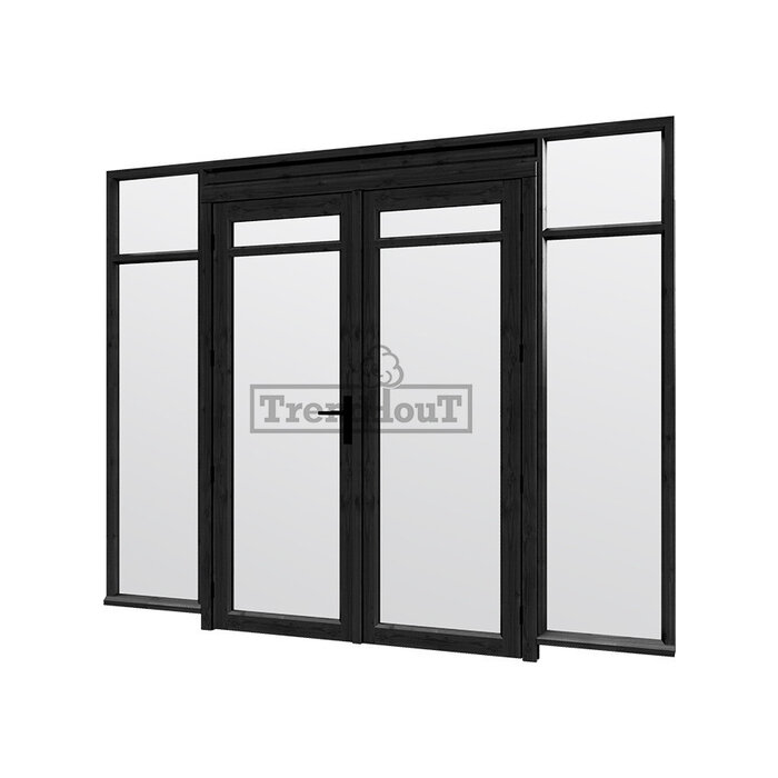 Steellook glaswand module met deuren C B276 x H220 cm - verdeling naar keuze