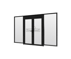 Steellook glaswand module met deuren E B340,5 x H220 cm - verdeling naar keuze