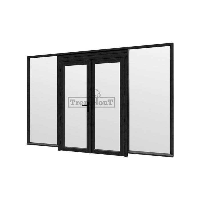 Steellook glaswand module met deuren E B340,5 x H220 cm - verdeling naar keuze