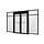Steellook glaswand module met deuren E B340,5 x H220 cm - verdeling naar keuze