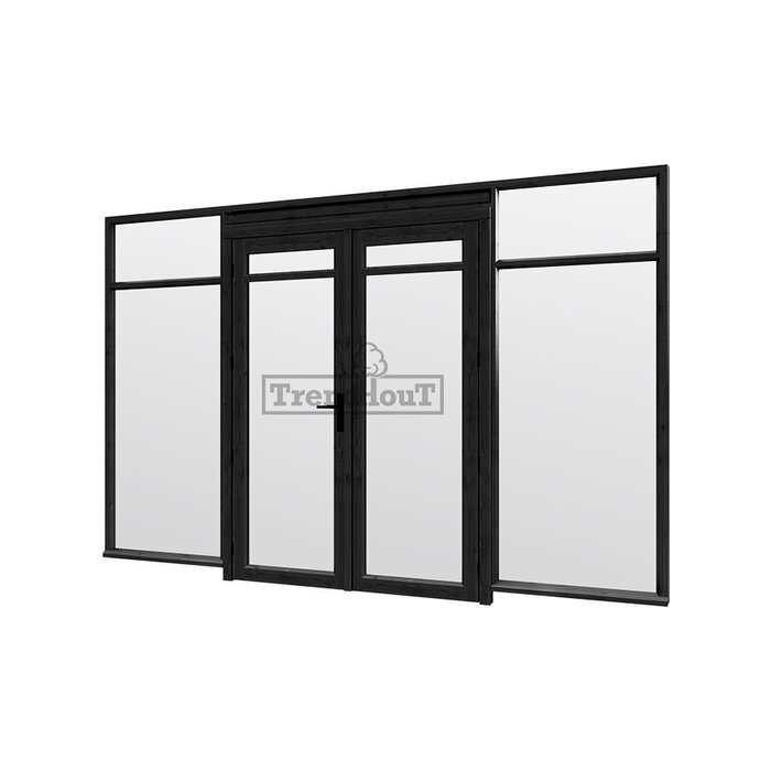 Steellook glaswand module met deuren E B340,5 x H220 cm - verdeling naar keuze