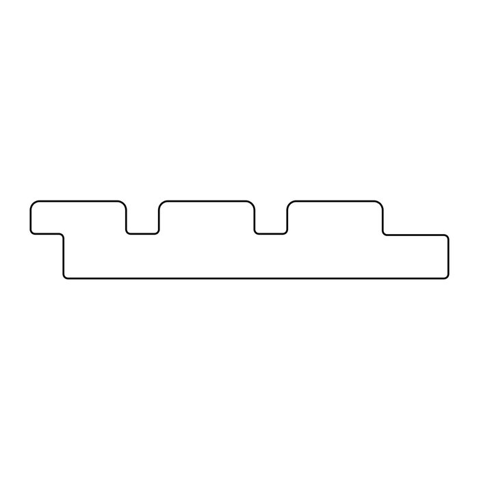 Thermowood Triple Rhombusprofiel, gedroogd, geschaafd en fijnbezaagd 2,6x14 cm