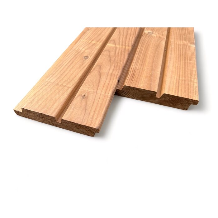 Thermowood Dubbel Rhombus, gedroogd geschaafd en fijnbezaagd 2,6x14cm