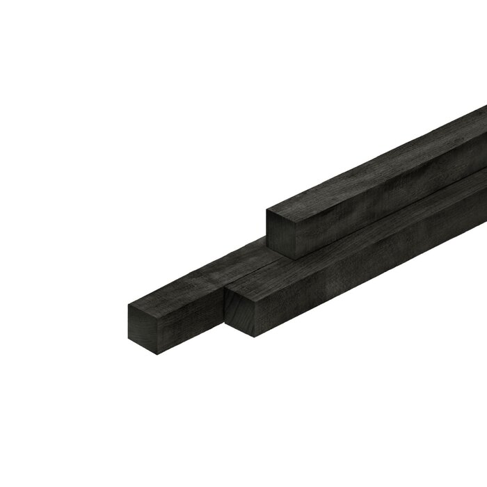 Lariks Douglas regel 5 x 5 cm Zwart geïmpregneerd