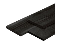 Lariks Douglas plank / Boeiplank  70% PEFC 2,5 x 25 cm Zwart geïmpregneerd