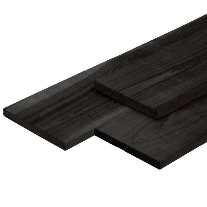 Lariks Douglas plank / Boeiplank  70% PEFC 2,5 x 25 cm Zwart geïmpregneerd