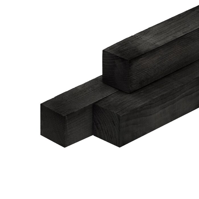 Lariks Douglas paal 70% PEFC 10 x 10 cm Zwart geïmpregneerd