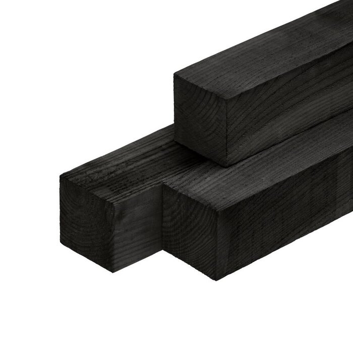 Lariks Douglas paal 70% PEFC 12 x 12 cm Zwart geïmpregneerd