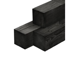 Lariks Douglas paal 70% PEFC 15 x 15 cm Zwart geïmpregneerd