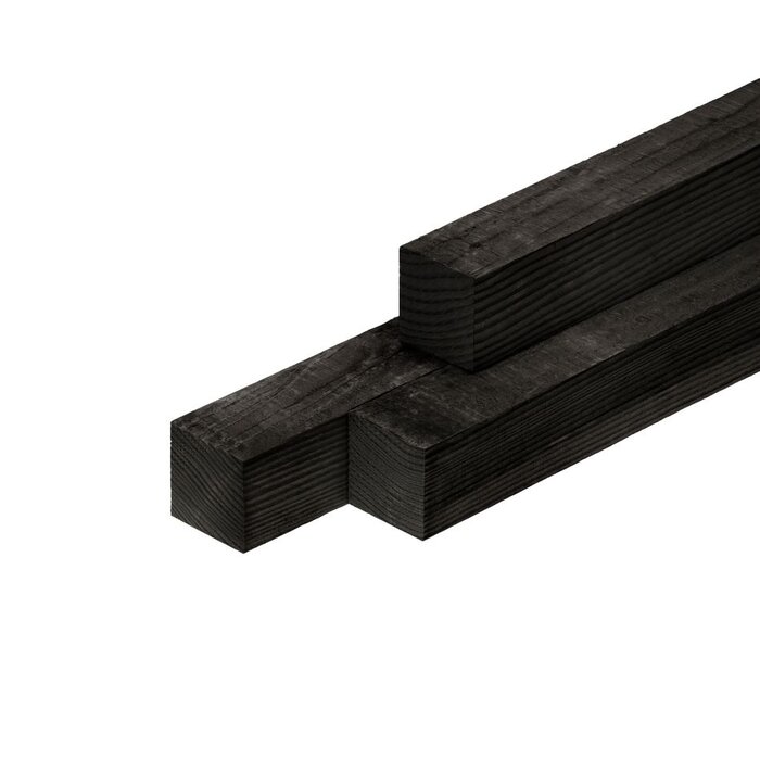 Lariks Douglas paal 70% PEFC 7,5 x 7,5 cm - Zwart geïmpregneerd