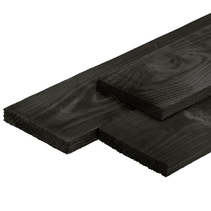 Lariks Douglas plank 70% PEFC 2,2 x 20 cm Zwart geïmpregneerd