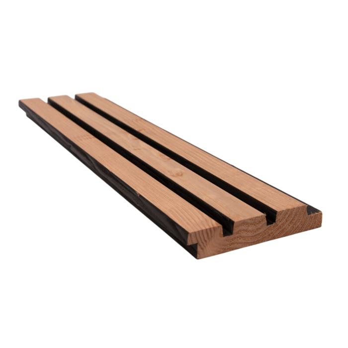 Douglas triple rhombusprofiel geschaafd en fijnbezaagd 2 tone zwart gespoten 24x140mm