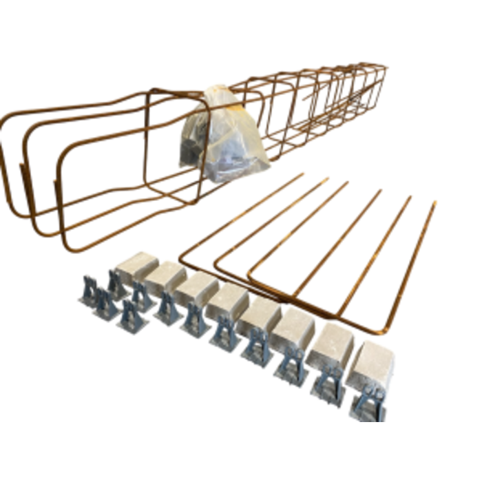 Wapeningskorf Ø8 3B 23 x 33 x 300 cm inclusief verlengde haarspelden