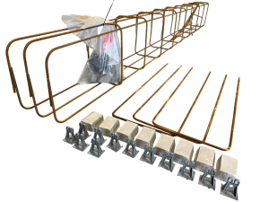 Wapeningskorf Ø8 3K 23 x 33 x 300 cm inclusief verlengde haarspelden