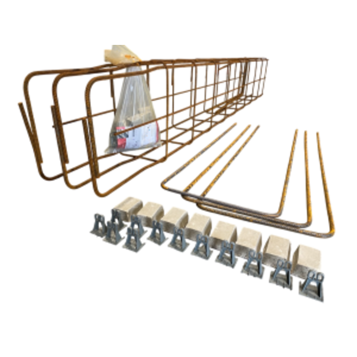 Wapeningskorf Ø12 3B 33 x 43 x 300 cm inclusief verlengde haarspelden