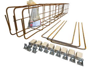 Wapeningskorf Ø12 3B 33 x 43 x 300 cm inclusief verlengde haarspelden