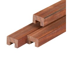 Hardhout afdekkap 4.5 x 7 x 185 cm geschaafd