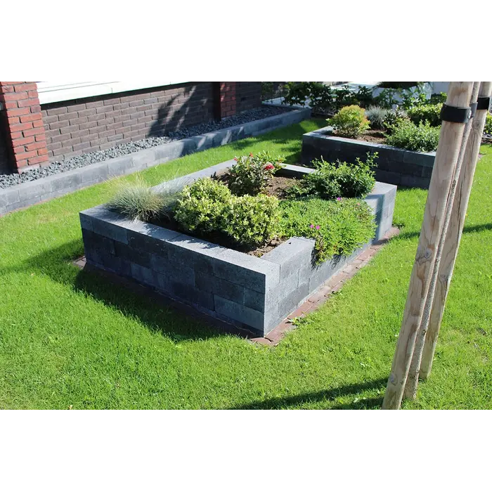 Patiohoekblok Antraciet 60x15x15cm strak