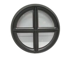 Stalen raam - ossenoog vast - dubbel glas