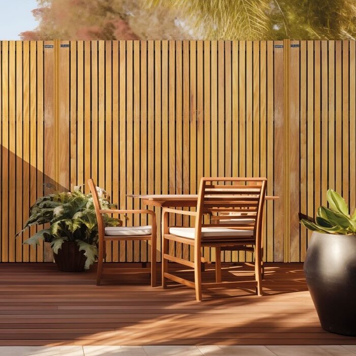 Schutting Stripes Black | Houtcomposiet  | 1800x1800mm Oak